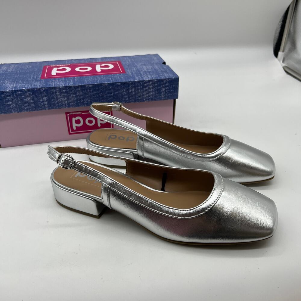 Pop Tameo Women's Casual Shoes Closed Toe Silver Size 10M - Picture 1 of 9